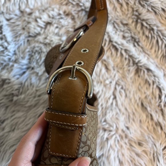 Coach Vintage Y2k Soho Brown Mini Leather Signature Jacquard Shoulder Purse Bag - Picture 10 of 10